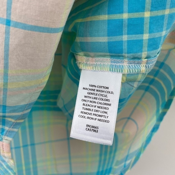 BP SUMMER PLAID SHIRT PINK- BLUE ADLEY PLAID XS - Picture 6 of 6